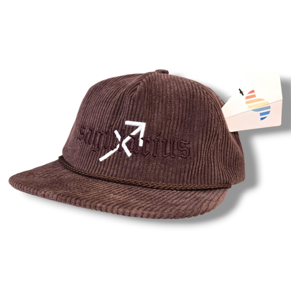 Snag Collective Corduroy Hat Cap Sagittarius Brown Dirtbag Grunge Y2k